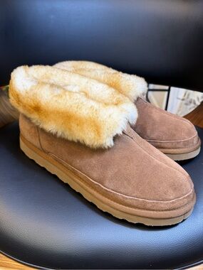 PAMIR Men's Sheepskin Boot Slippers Indoor Outdoor 13 US